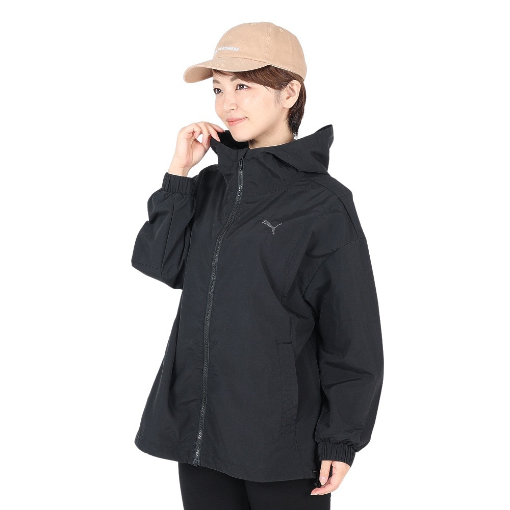プーマ（PUMA）（レディース）ウィンドブレーカー NON LINED ウーブン ジャケット 674932 01 BLK 撥水 黒 ブラック