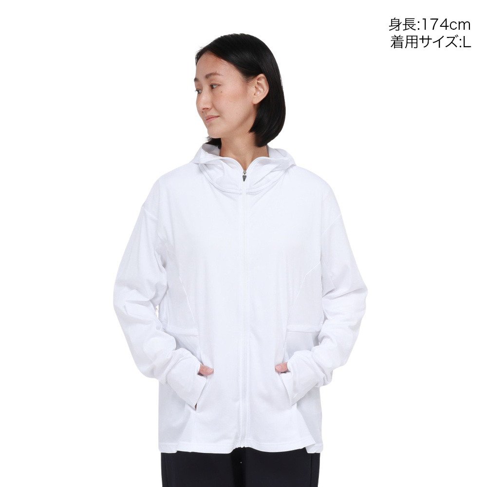 ジローム（GIRAUDM）（レディース）ドライプラスクール シャインブロックUV LTZIP ジャケット SW6S0022-TR861-GRSD WHT