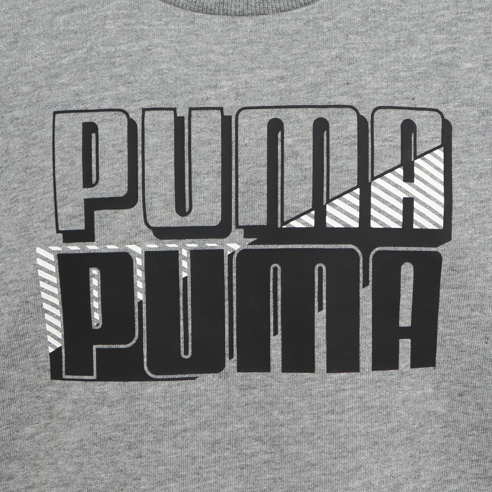 プーマ（PUMA）（キッズ）ジュニア スウェット トレーナー POWER クルースウェット TR 672603 03 GRY