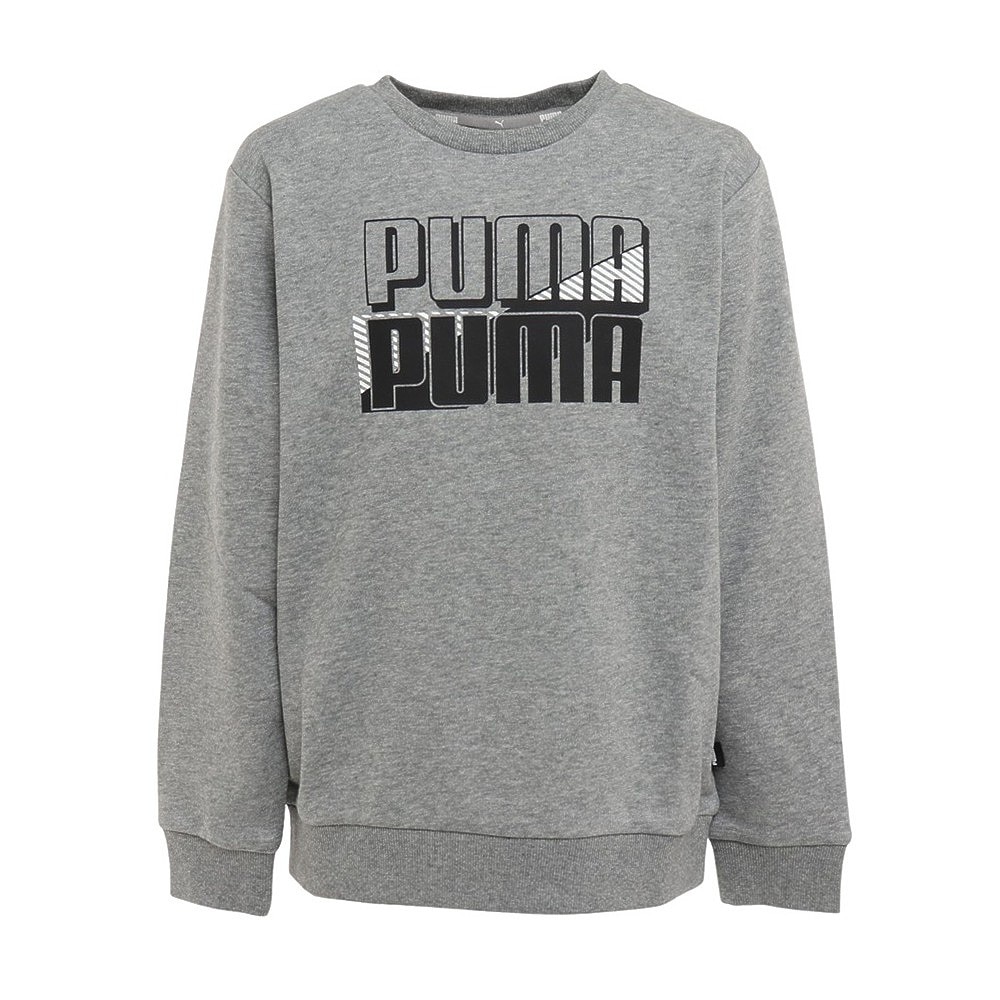 プーマ（PUMA）（キッズ）ジュニア スウェット トレーナー POWER クルースウェット TR 672603 03 GRY