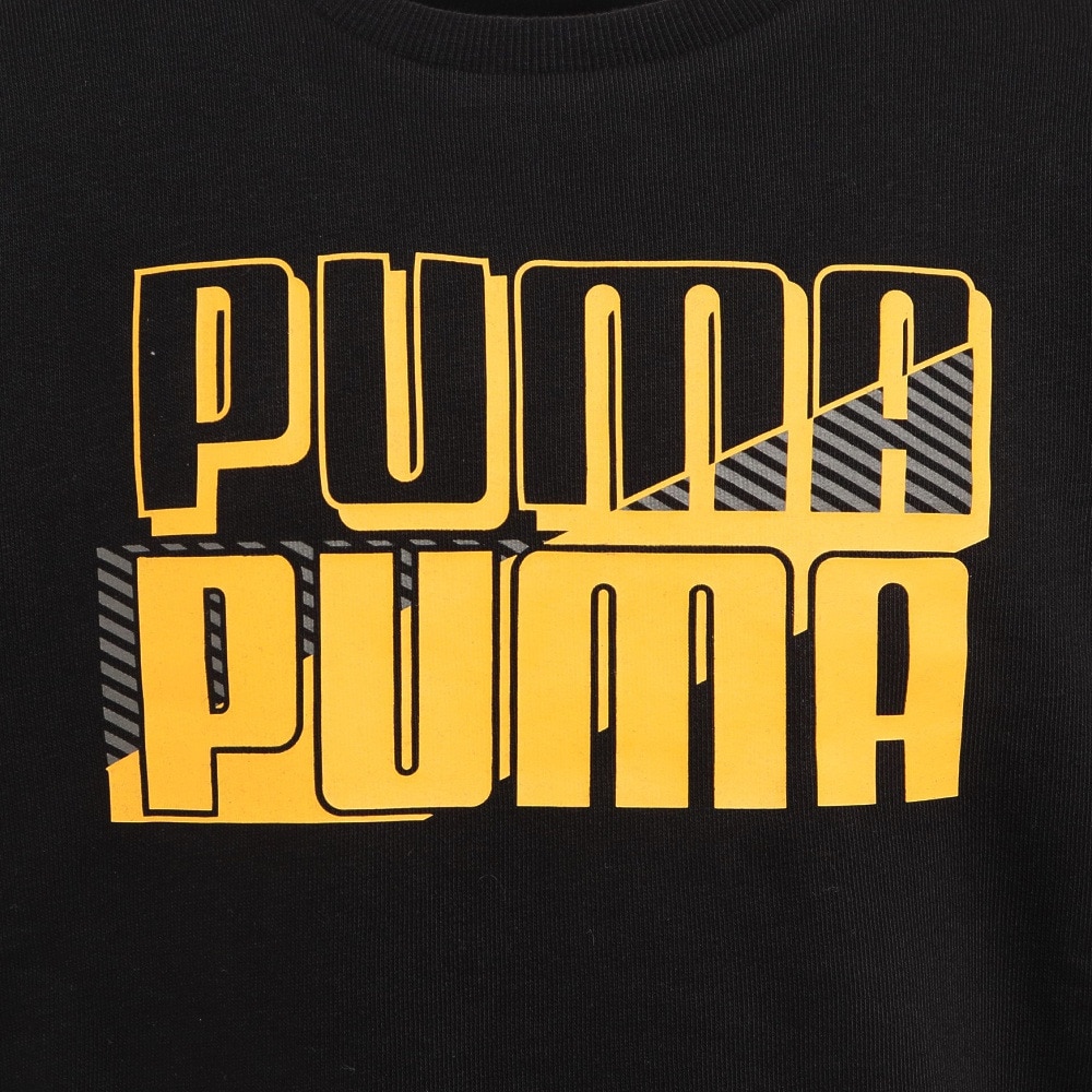 プーマ（PUMA）（キッズ）ジュニア スウェット トレーナー 黒 POWER クルースウェット TR 672603 51 BLK