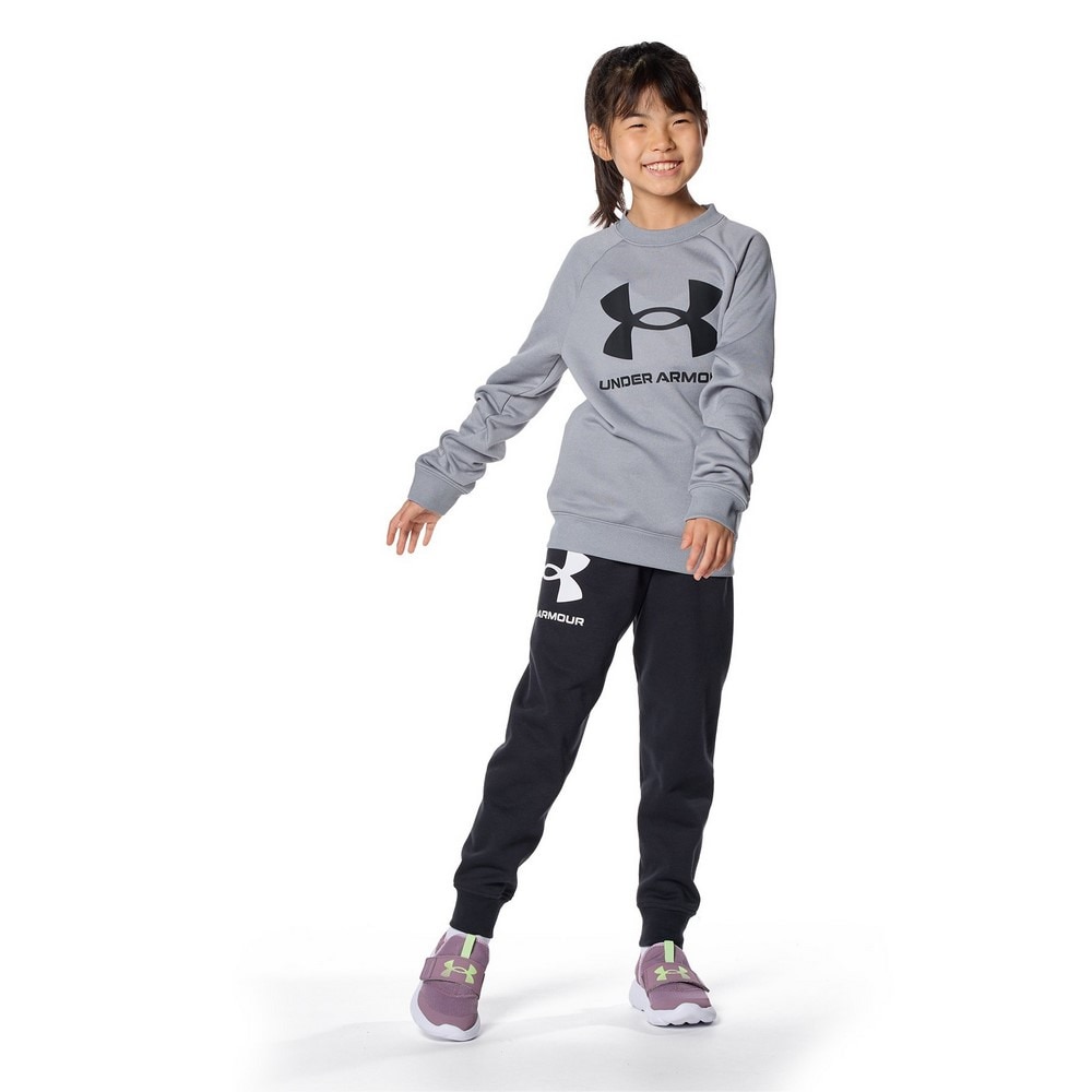 アンダーアーマー（UNDER ARMOUR）（キッズ）長袖Tシャツ キッズ テック テリー ロゴ クルー 1381171 035