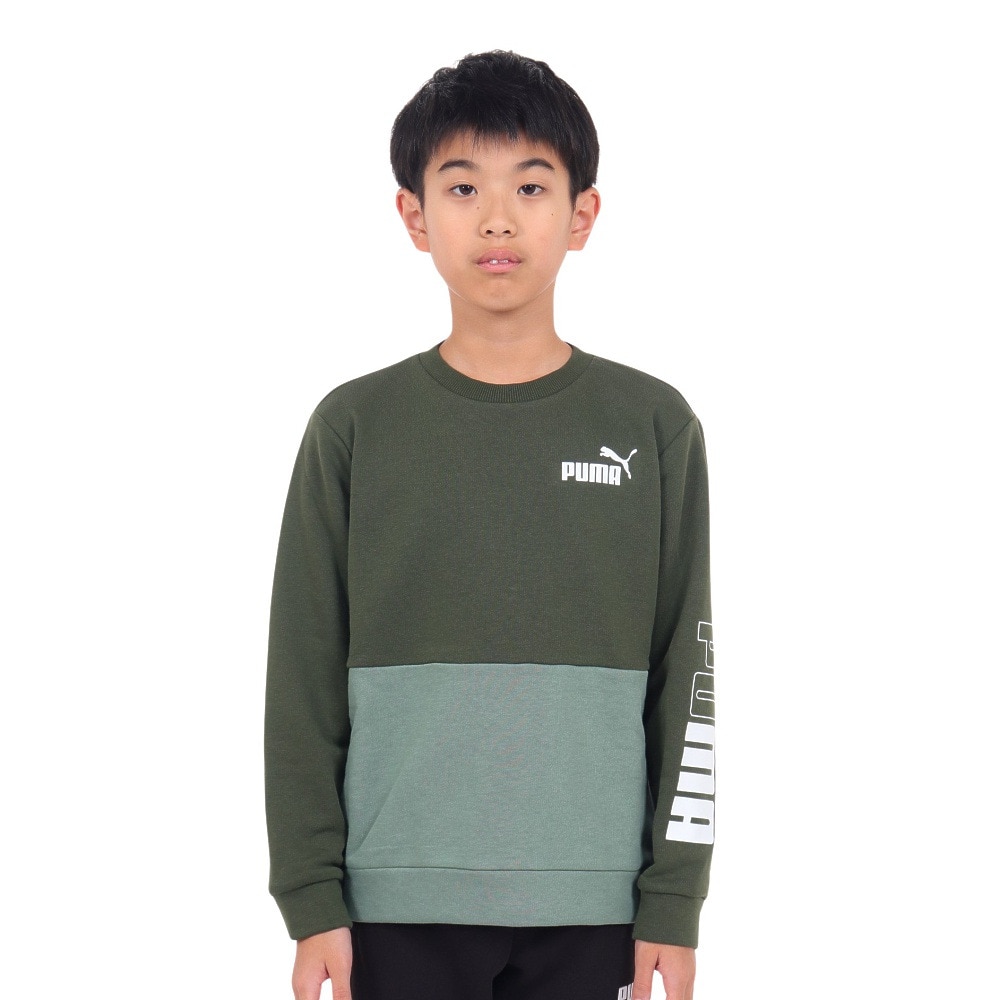 プーマ（PUMA）（キッズ）トレーナー キッズ  PUMA POWER クルースウェット TR 677721 31 GRN