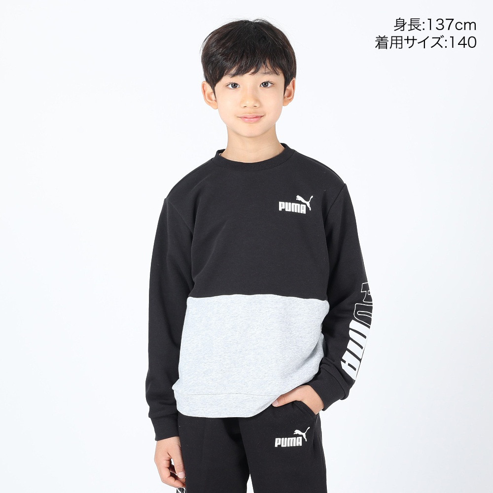 プーマ（PUMA）（キッズ）トレーナー キッズ  PUMA POWER クルースウェット TR 677721 51 BKWT