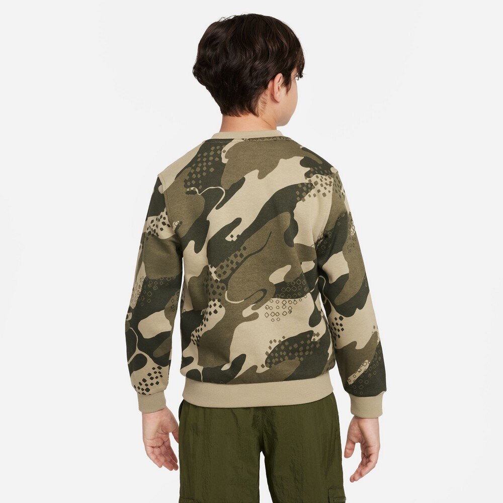 ナイキ（NIKE）（キッズ）ジュニア スポーツウェア クラブフリース ハイブリッド カモ 長袖スウェットシャツ FD3172-276