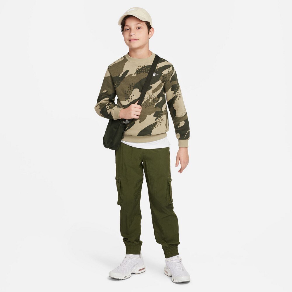 ナイキ（NIKE）（キッズ）ジュニア スポーツウェア クラブフリース ハイブリッド カモ 長袖スウェットシャツ FD3172-276