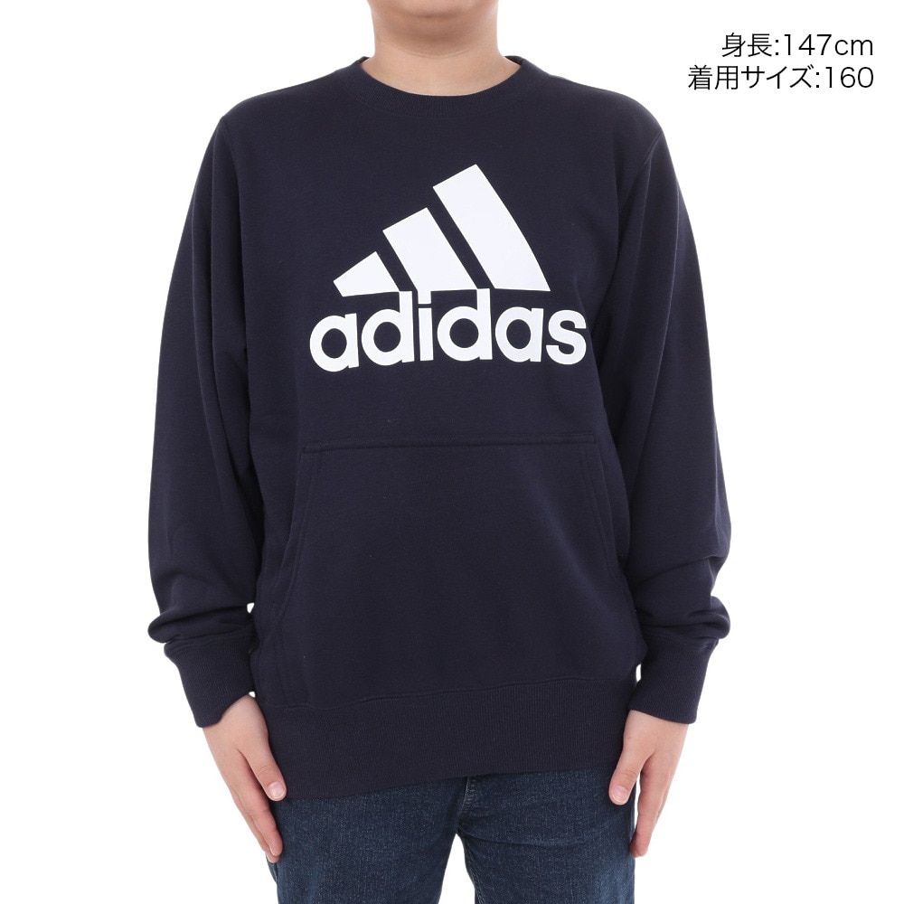 アディダス（adidas）（キッズ）ジュニア エッセンシャルズ プラス ビッグロゴ クルーネックスウェット KWF35-JE1726