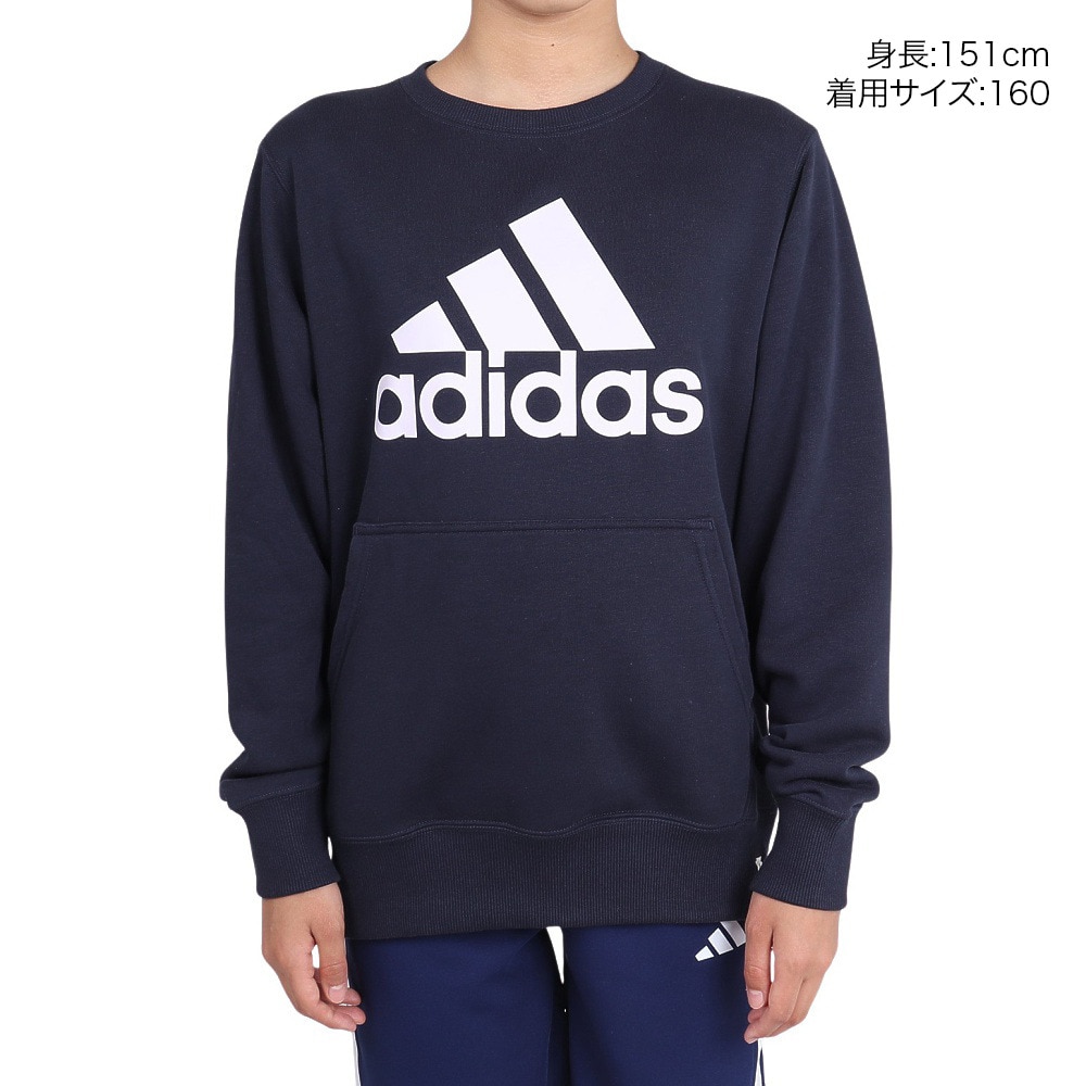 アディダス（adidas）（キッズ）ジュニア エッセンシャルズ プラス ルーズフィット ビッグロゴ フレンチテリー スウェットシャツ KWF35-JH3594