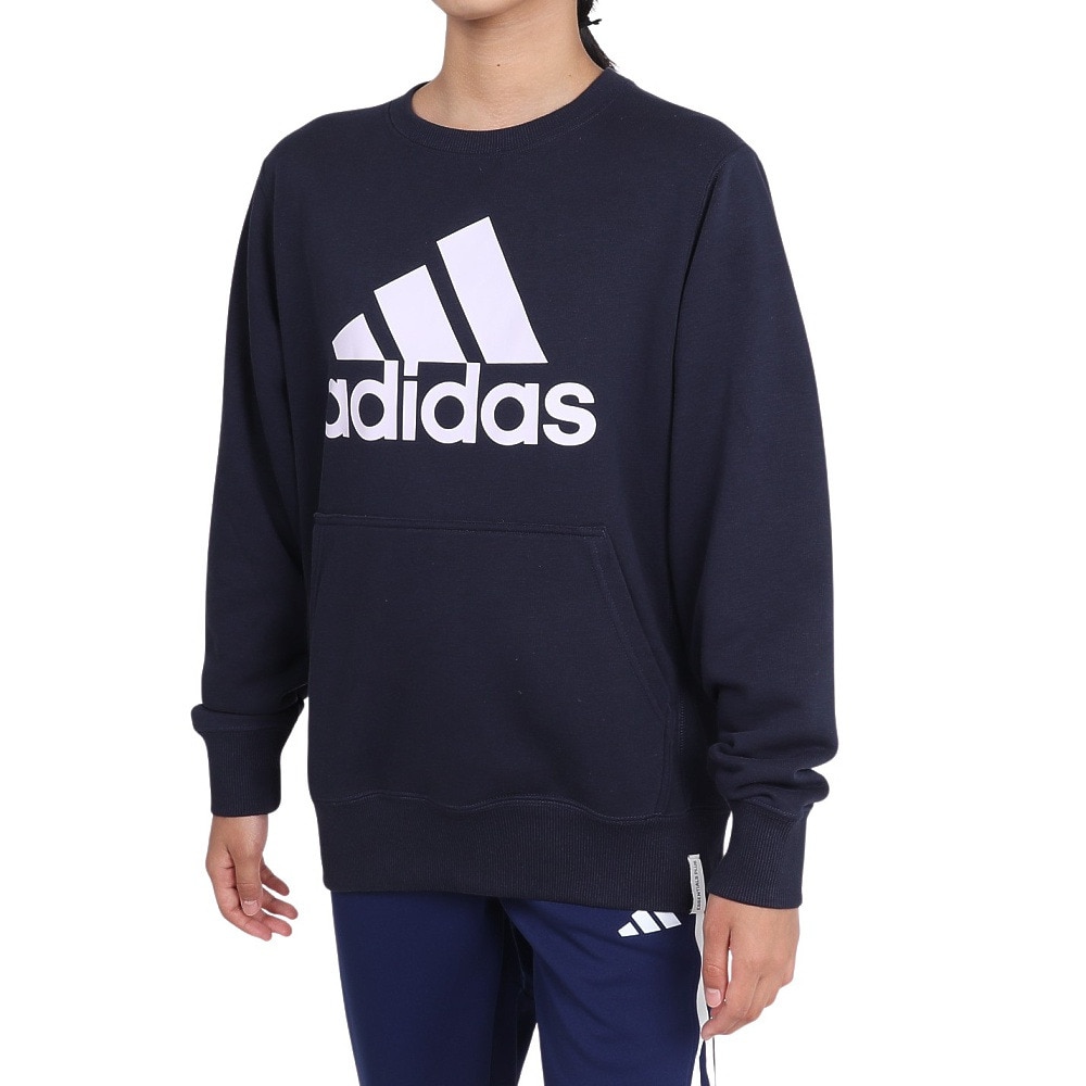 アディダス（adidas）（キッズ）ジュニア エッセンシャルズ プラス ルーズフィット ビッグロゴ フレンチテリー スウェットシャツ KWF35-JH3594