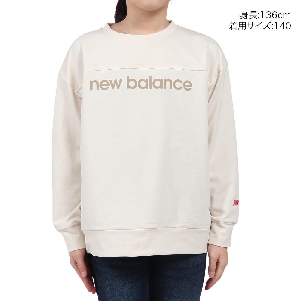 ニューバランス（new balance）（キッズ）吸水速乾 リニアロゴ スウェットクルー 長袖 Tシャツ ABT45505LIN