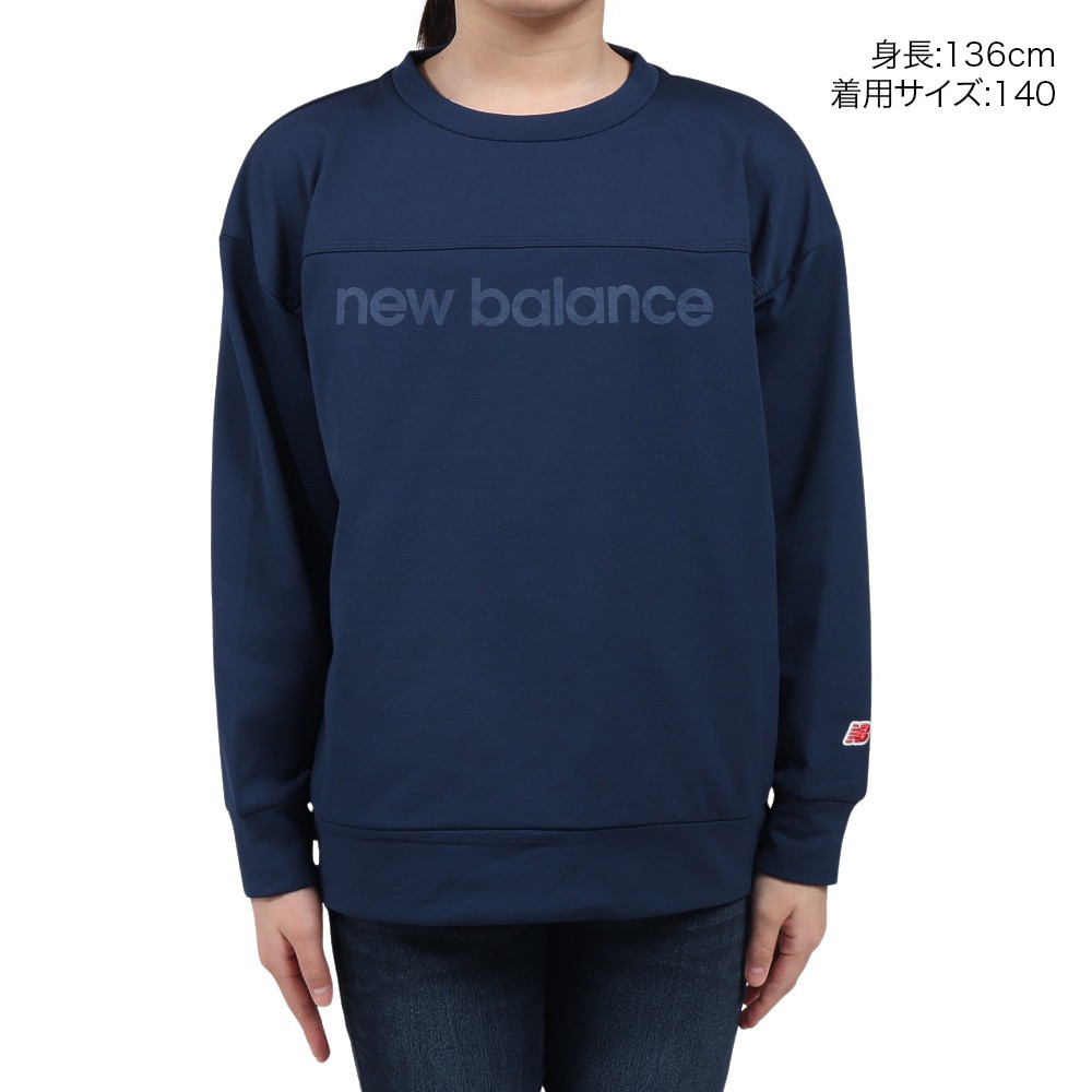 ニューバランス（new balance）（キッズ）吸水速乾 リニアロゴ スウェットクルー 長袖 Tシャツ ABT45505NNY