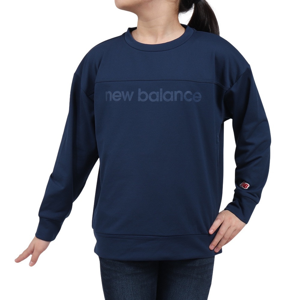 ニューバランス（new balance）（キッズ）吸水速乾 リニアロゴ スウェットクルー 長袖 Tシャツ ABT45505NNY