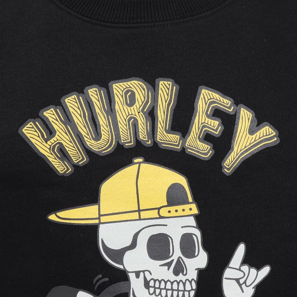 ハーレー（HURLEY）（キッズ）ジュニア オーバーサイズド スカル ヘッド スウェット クルー BCFL242004-BLK