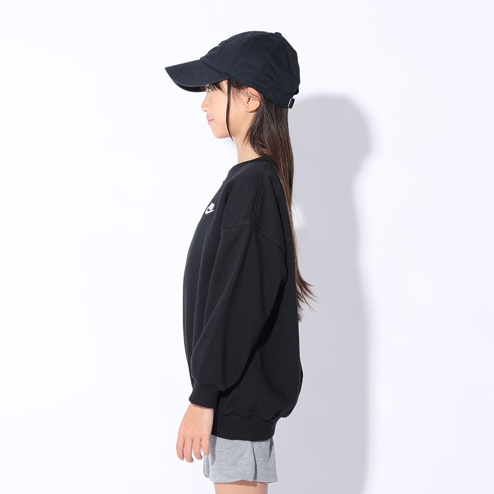 ナイキ（NIKE）（キッズ）トレーナー カットソー 長袖 ブラック 黒 クラブフリース オーバーサイズド 長袖スウェットシャツ FD2923-010