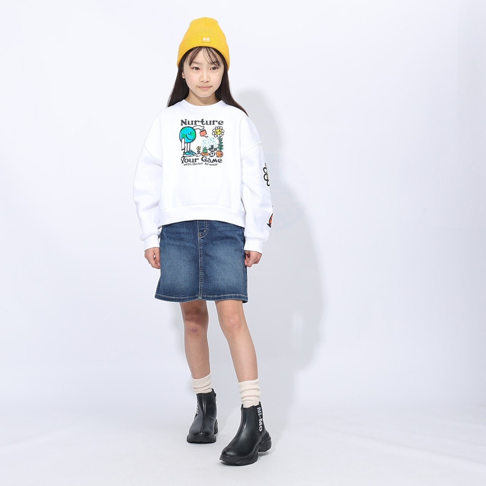 アンダーアーマー（UNDER ARMOUR）（キッズ）ライバルフリース オーバーサイズ ノベルティ クルー スウェットシャツ 1386520 100