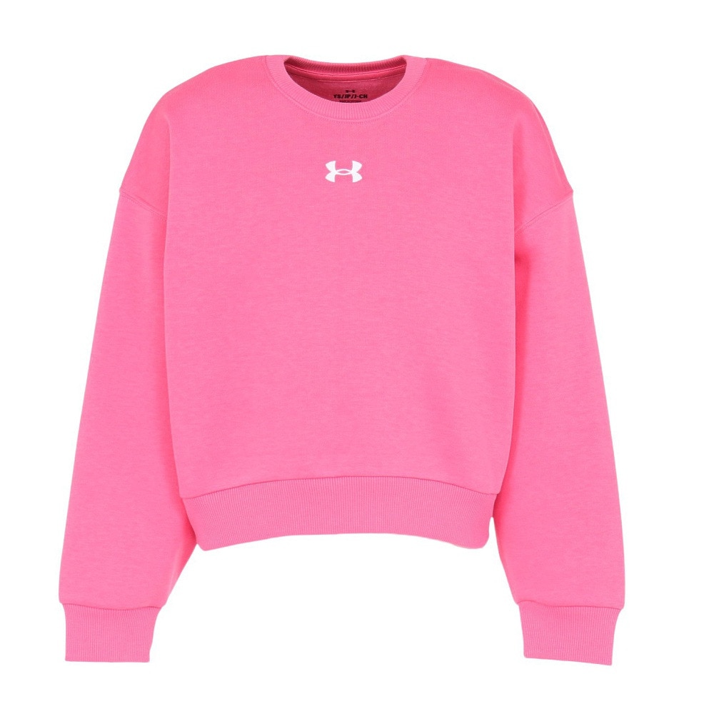 アンダーアーマー（UNDER ARMOUR）（キッズ）ガールズ ライバルフリース オーバーサイズ クルーネック 1389281 672