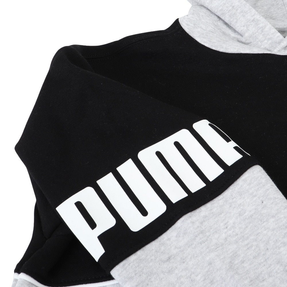 プーマ｜ボーイズ PUMA POWER カラーブロック フーディースウェット 672616 04 GRY - スポーツ用品はスーパースポーツゼビオ