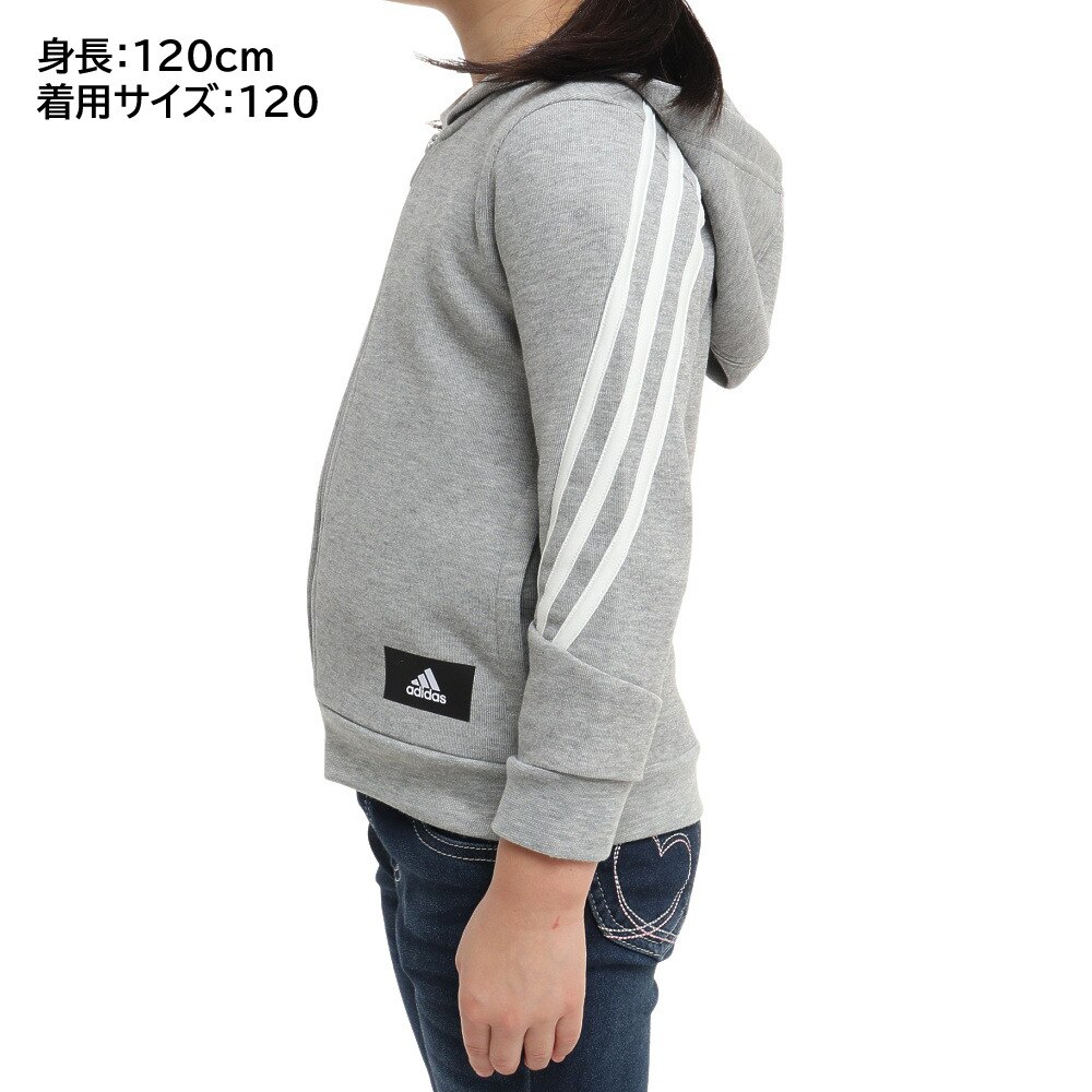 アディダス（adidas）（キッズ）ジュニア フューチャーアイコン スリーストライプス フルジップパーカー TX023-H44344  スポーツ用品はスーパースポーツゼビオ
