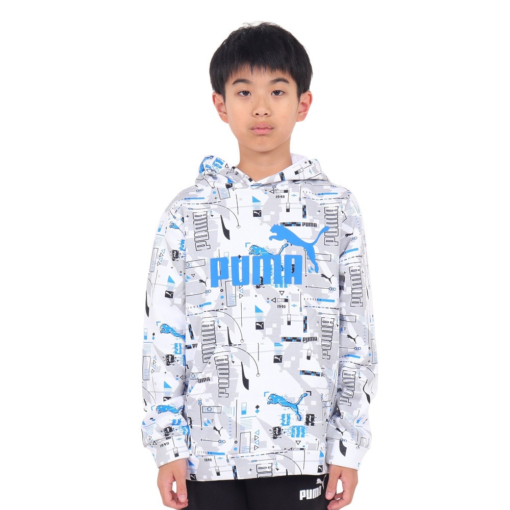 プーマ（PUMA）（キッズ）ジュニア ESS+ FUTUREVERSE フーディー スウェット FL 678569 02 WHT