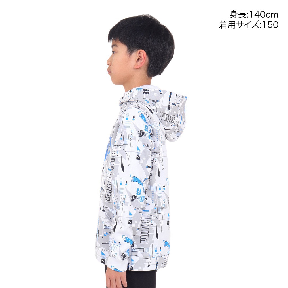 プーマ（PUMA）（キッズ）ジュニア ESS+ FUTUREVERSE フーディー スウェット FL 678569 02 WHT