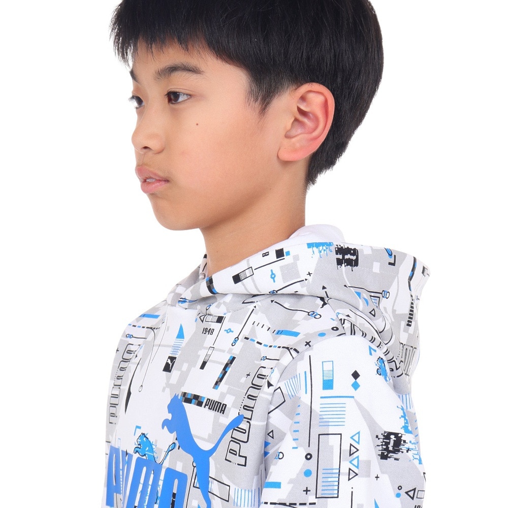 プーマ（PUMA）（キッズ）ジュニア ESS+ FUTUREVERSE フーディー スウェット FL 678569 02 WHT