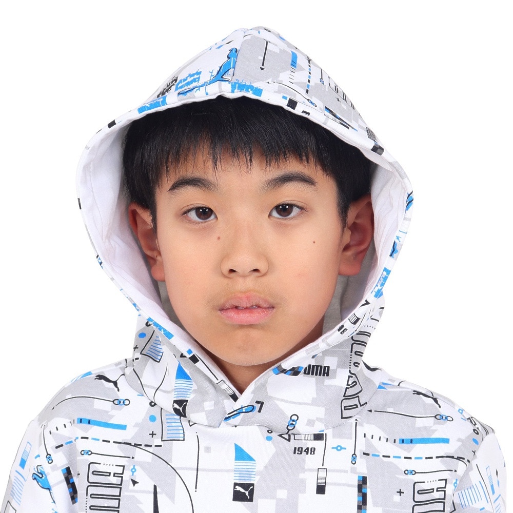 プーマ（PUMA）（キッズ）ジュニア ESS+ FUTUREVERSE フーディー スウェット FL 678569 02 WHT