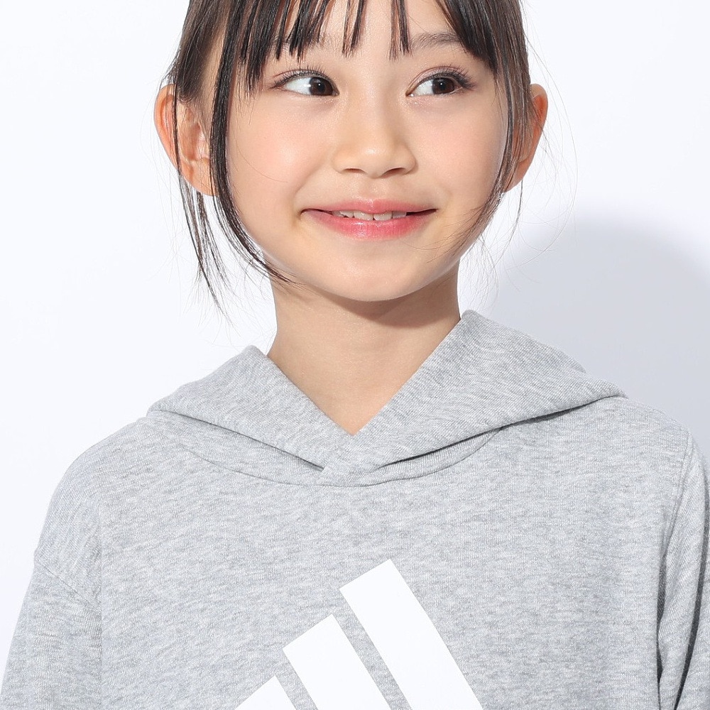 アディダス（adidas）（キッズ）キッズ スウェットフーディ エッセンシャルズ プラス ビッグロゴ プルオーバーパーカー KWF36-JE1733