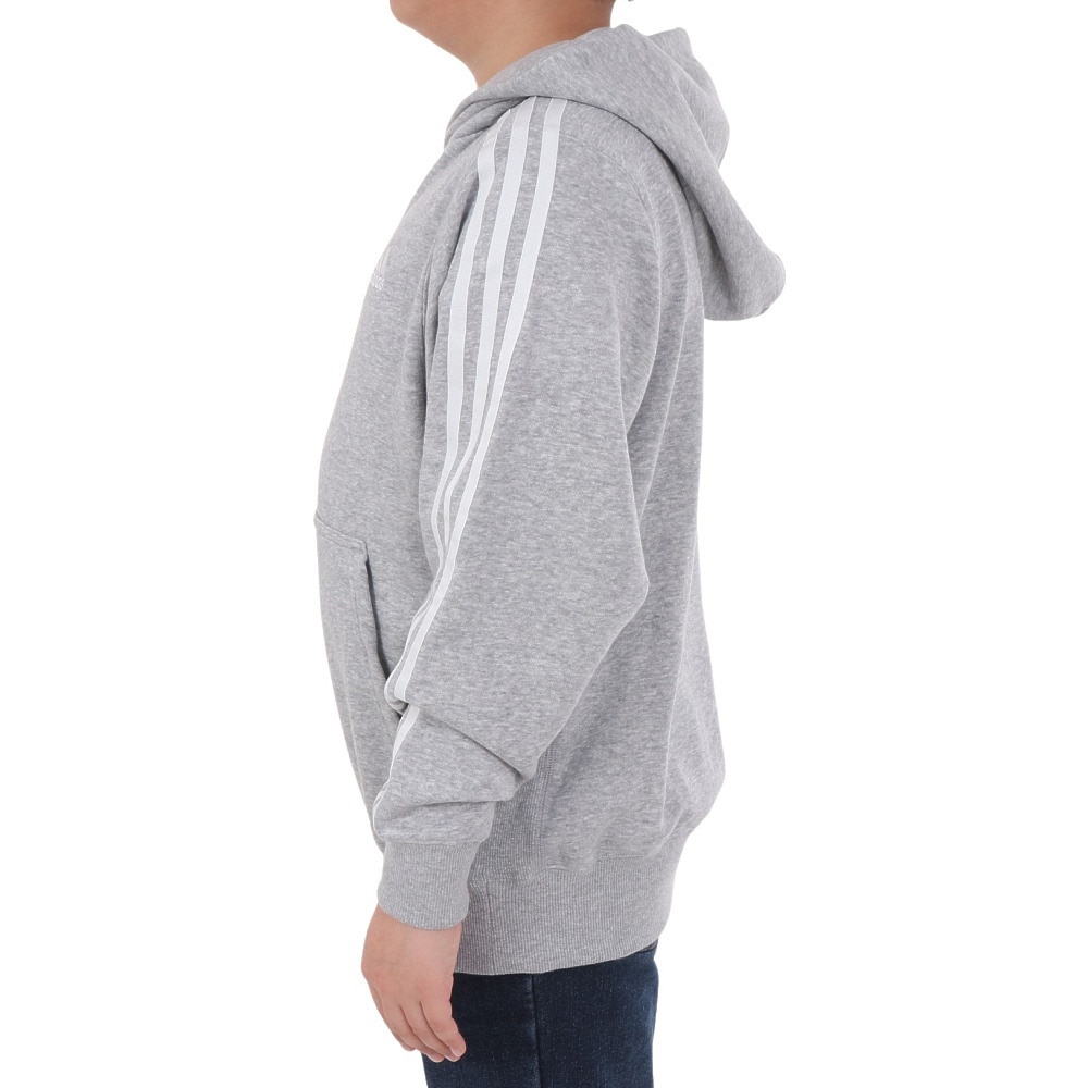 アディダス（adidas）（キッズ）ジュニア エッセンシャルズ プラス スリーストライプス フレンチテリー プルオーバーパーカー KWF39-JE1751