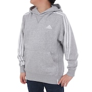 アディダス（adidas）（キッズ）ジュニア エッセンシャルズ プラス スリーストライプス フレンチテリー プルオーバーパーカー KWF39-JE1751