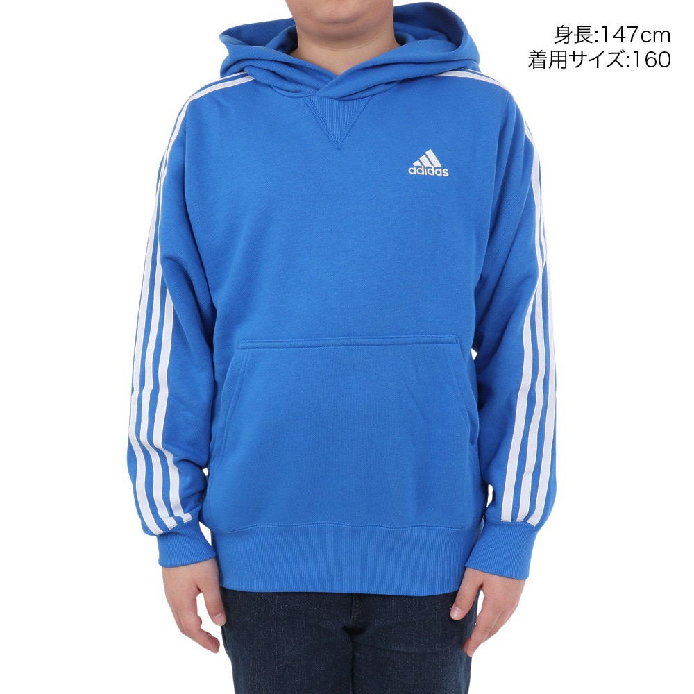 アディダス（adidas）（キッズ）キッズ エッセンシャルズ プラス ルーズフィット スリーストライプス フレンチテリー プルオーバーパーカー KWF39-JE1753