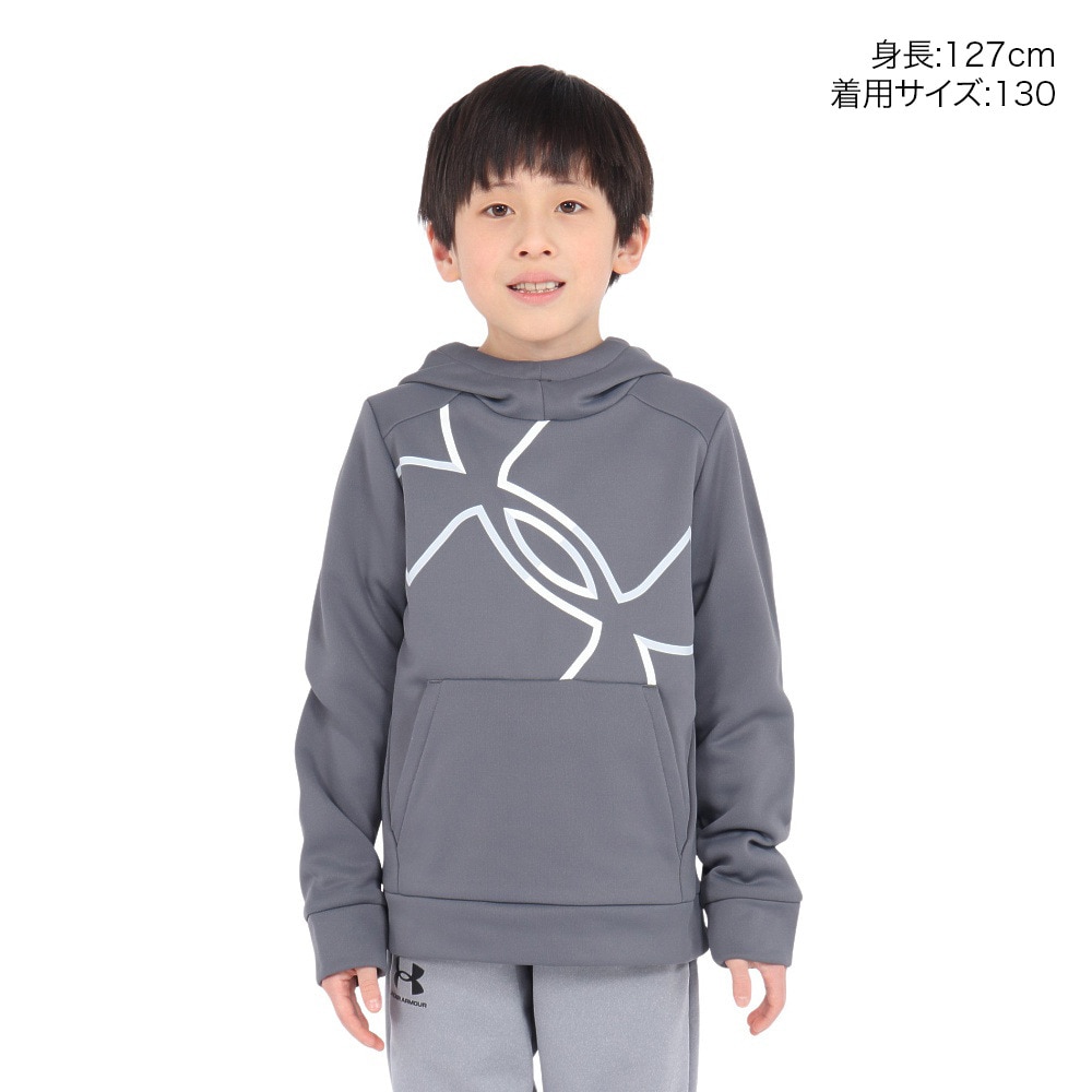 アンダーアーマー（UNDER ARMOUR）（キッズ）ジュニア アーマーフリース メガ ロゴ フーディー 1386992 025