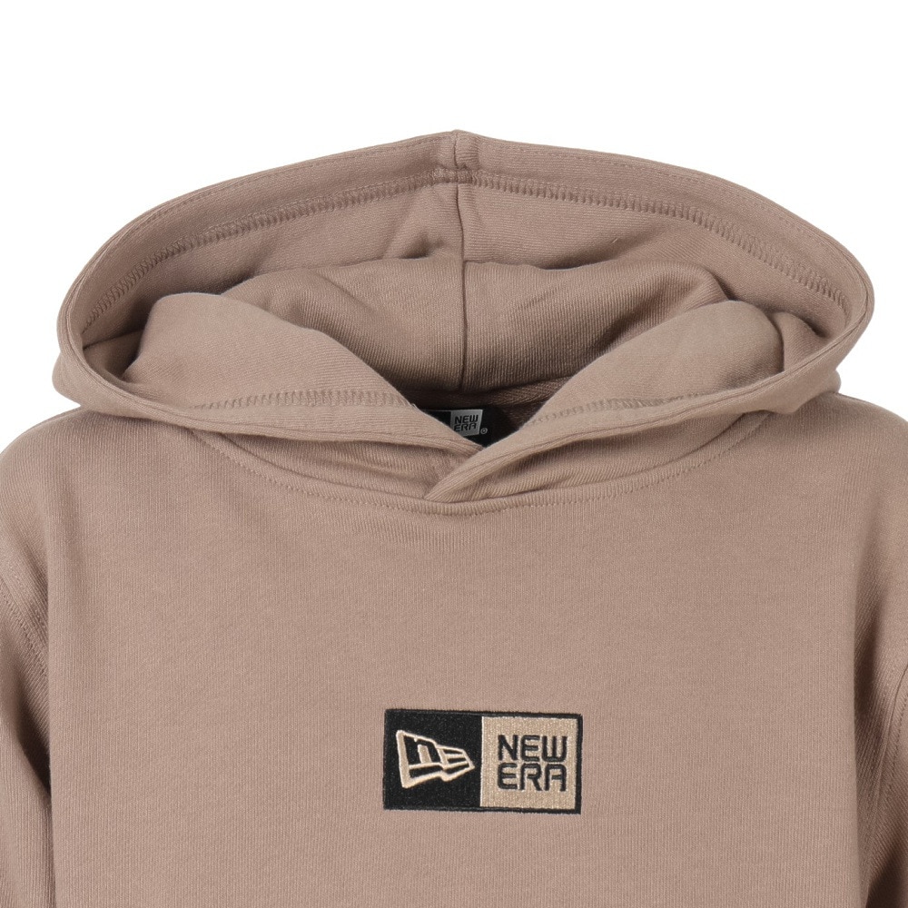 ニューエラ（NEW ERA）（キッズ）ユース 裏毛 スウェット プルオーバーフーディー Box Logo ミルクティー 14325129