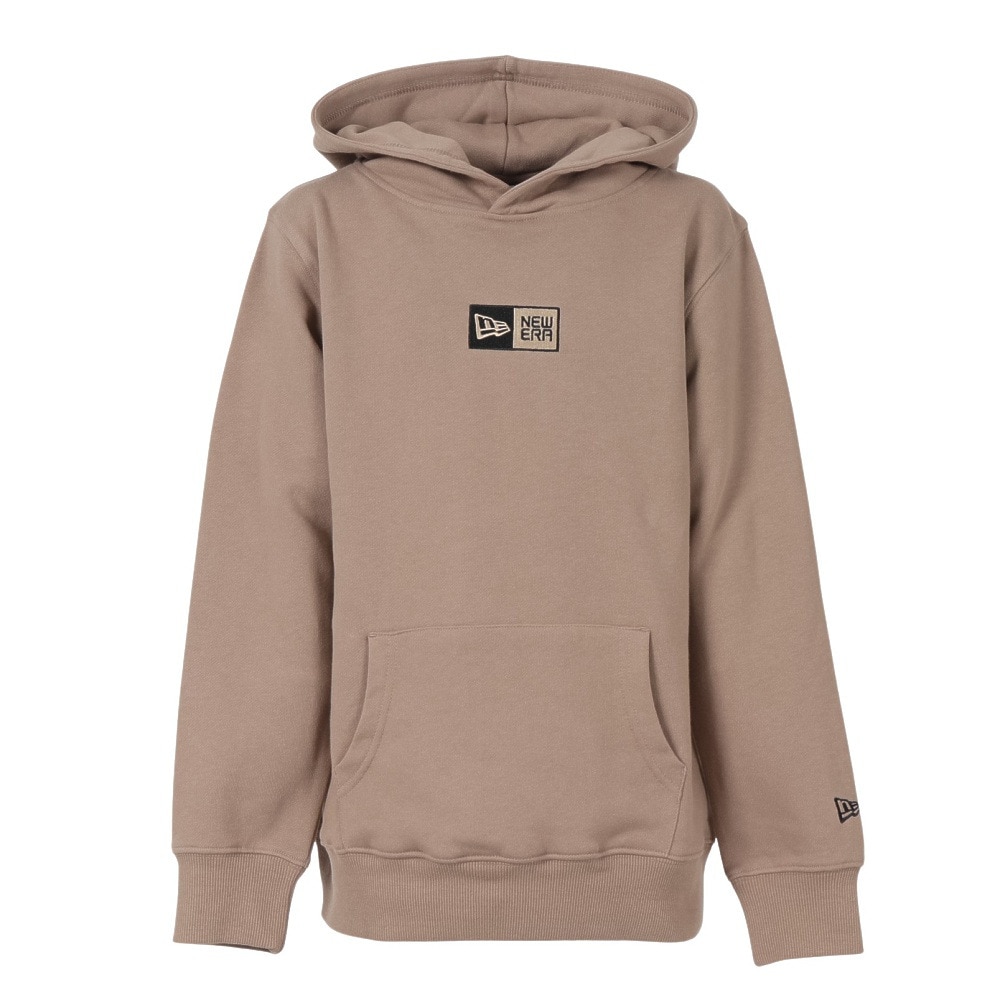 ニューエラ（NEW ERA）（キッズ）ユース 裏毛 スウェット プルオーバーフーディー Box Logo ミルクティー 14325129