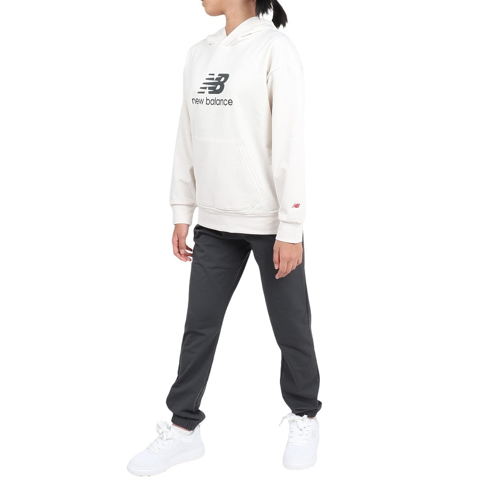 ニューバランス（new balance）（キッズ）吸水速乾 スタックドロゴ スウェット フーディ ABT45506LIN