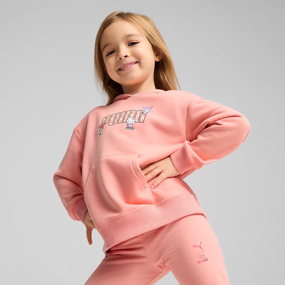 プーマ（PUMA）（キッズ）PUMA×ハローキティ&フレンズ リラックス フーディ スウェット 630063 18 SPNK