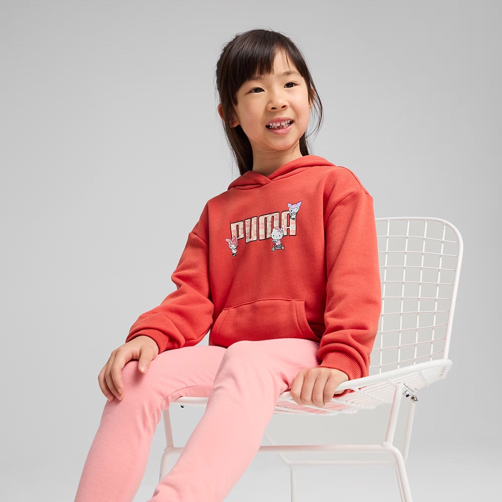 プーマ（PUMA）（キッズ）PUMA×ハローキティ&フレンズ リラックス フーディ スウェット 630063 15 RED