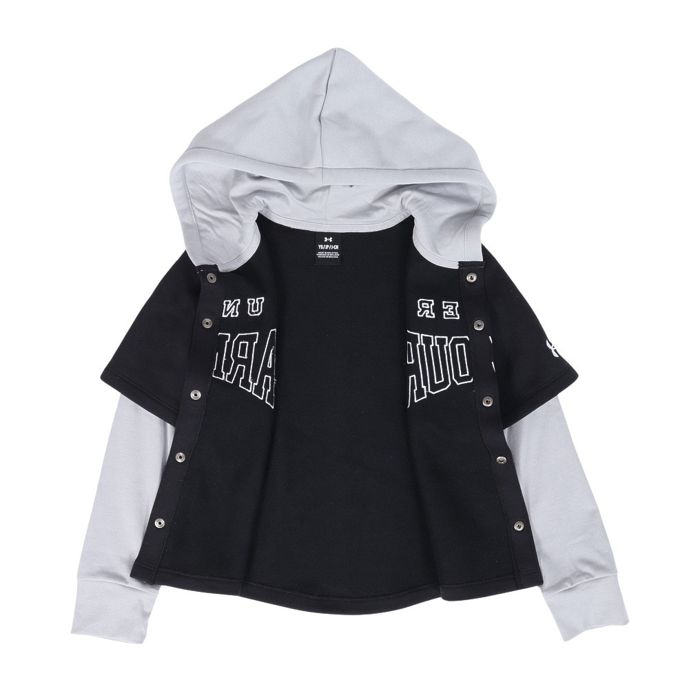 アンダーアーマー（UNDER ARMOUR）（キッズ）ジュニア アイコンフリース ボタンダウン フーディー 6003752 001