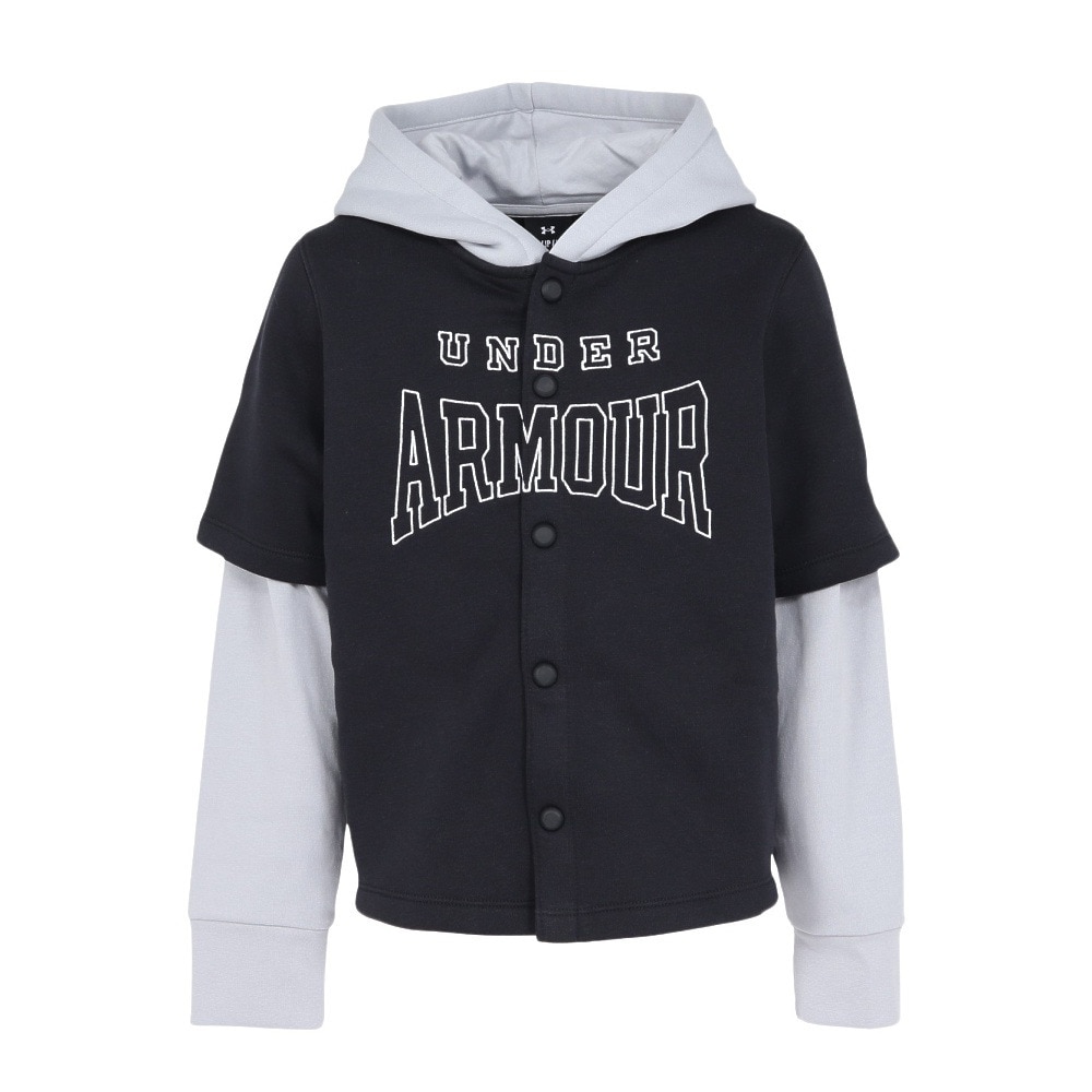 アンダーアーマー（UNDER ARMOUR）（キッズ）ジュニア アイコンフリース ボタンダウン フーディー 6003752 001