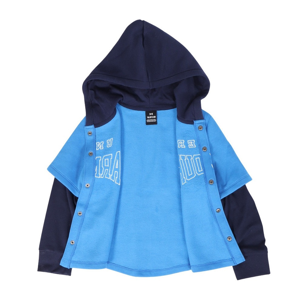 アンダーアーマー（UNDER ARMOUR）（キッズ）ジュニア アイコンフリース ボタンダウン フーディー 6003752 402