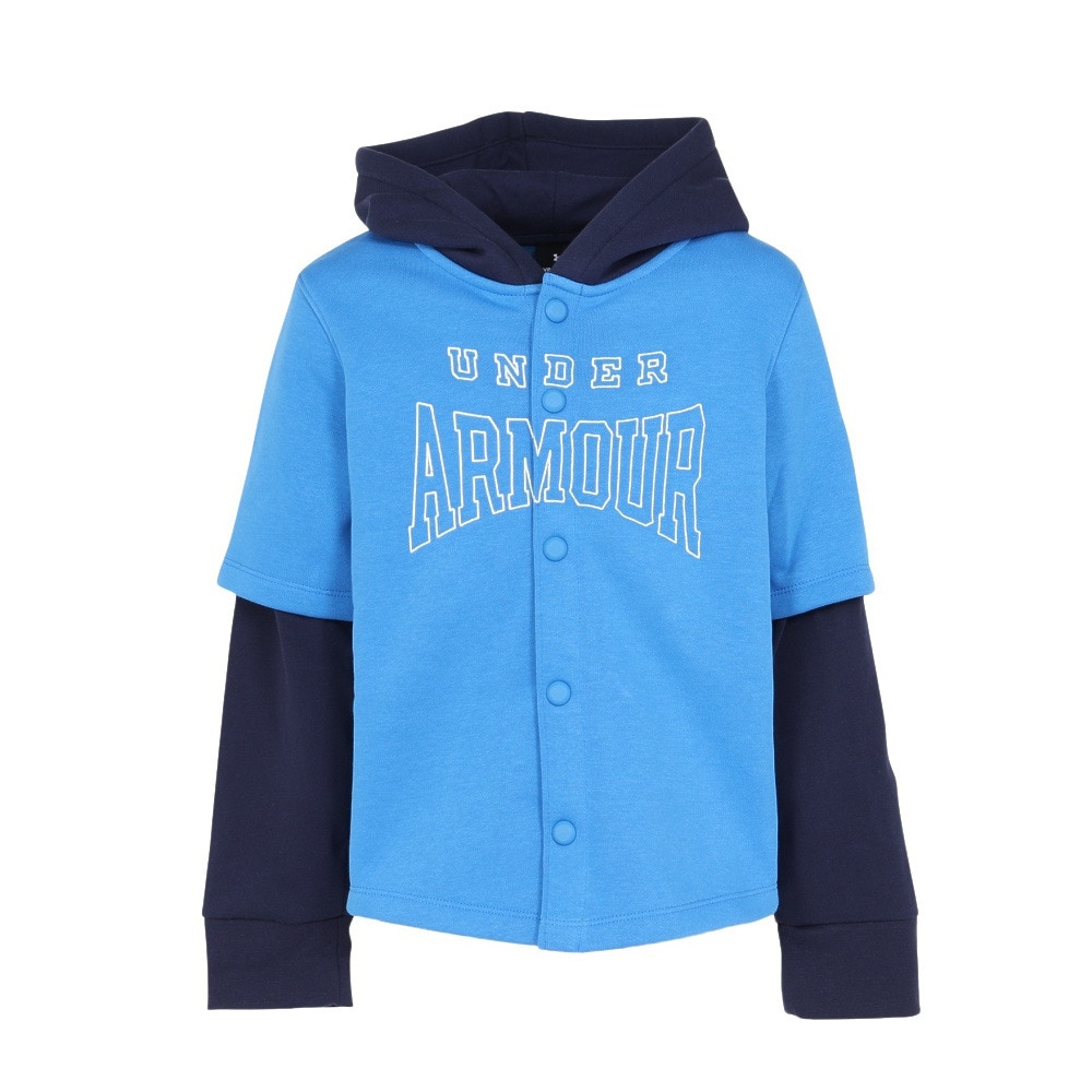 アンダーアーマー（UNDER ARMOUR）（キッズ）ジュニア アイコンフリース ボタンダウン フーディー 6003752 402