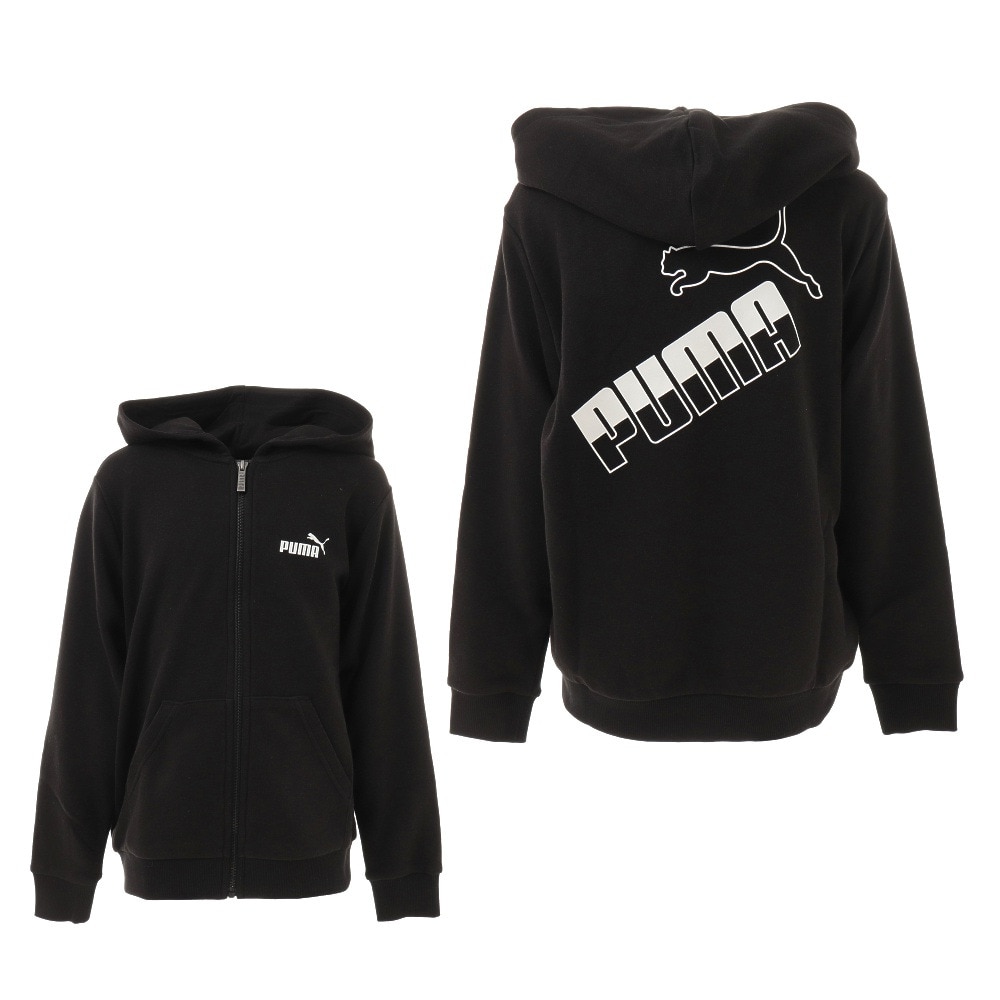 ジュニア AMP BIGロゴフルジップフーディ 588951 01 BLK オンライン価格