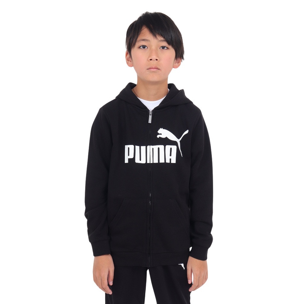 プーマ（PUMA）（キッズ）ESS ビッグロゴ フーデッドジャケット 848437 01 BLK