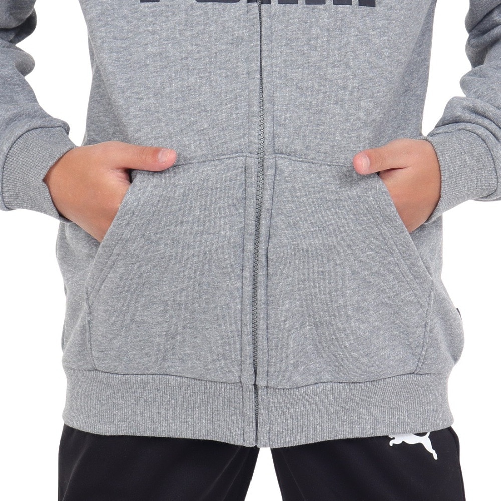 プーマ（PUMA）（キッズ）ESS ビッグロゴ フーデッドジャケット 848437 03 MGRY