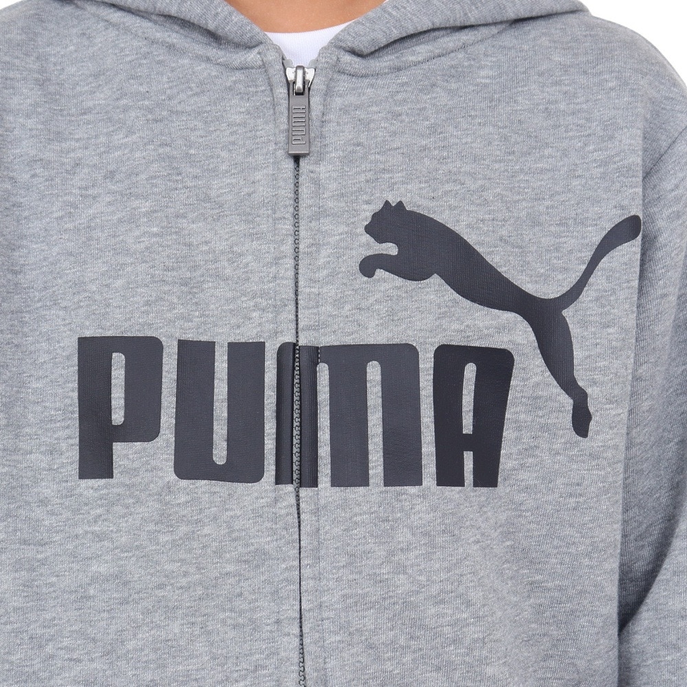 プーマ（PUMA）（キッズ）ESS ビッグロゴ フーデッドジャケット 848437 03 MGRY