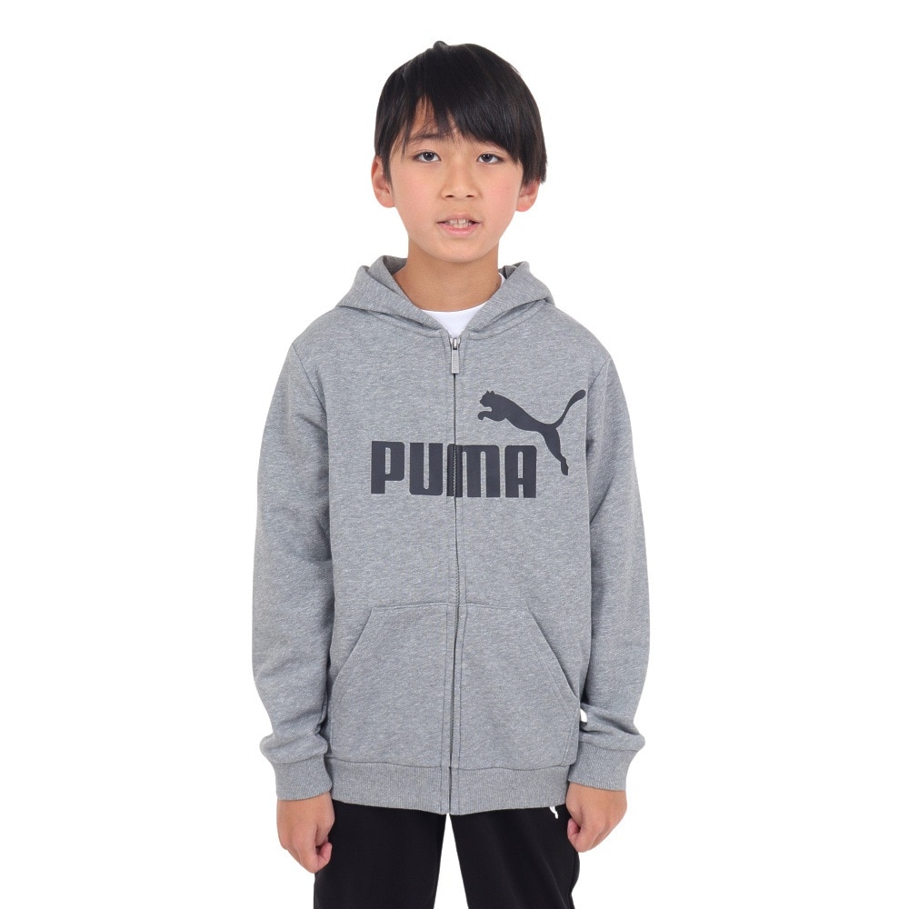 プーマ（PUMA）（キッズ）ESS ビッグロゴ フーデッドジャケット 848437 03 MGRY