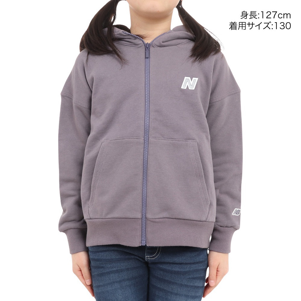 ニューバランス（new balance）（キッズ）パーカー キッズ ヘビーウェイトフルジップフーディ ABT35150ZNC
