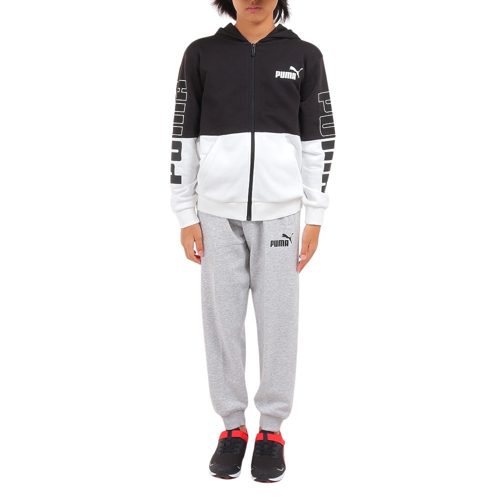プーマ（PUMA）（キッズ）ジャージ キッズ ボーイズ POWER カラーブロック フーデッド 678571 01 BKWT