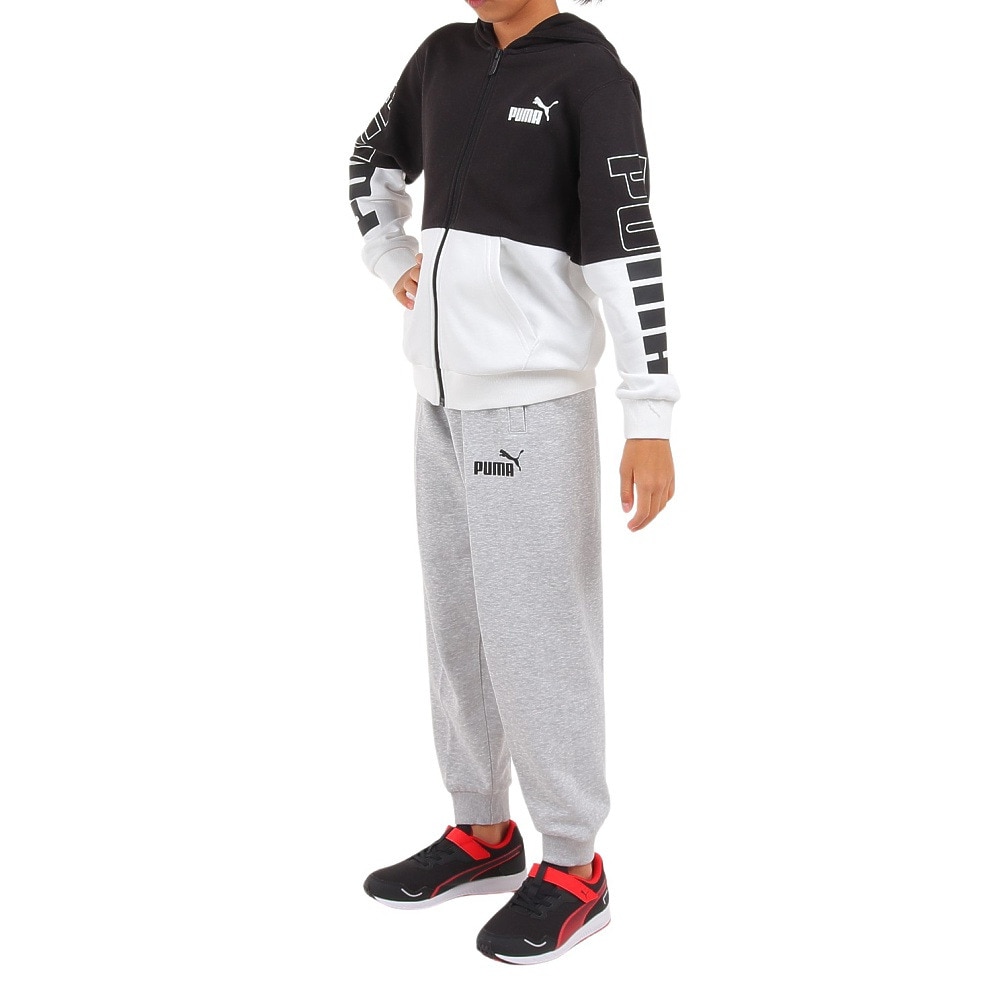 プーマ（PUMA）（キッズ）ジャージ キッズ ボーイズ POWER カラーブロック フーデッド 678571 01 BKWT