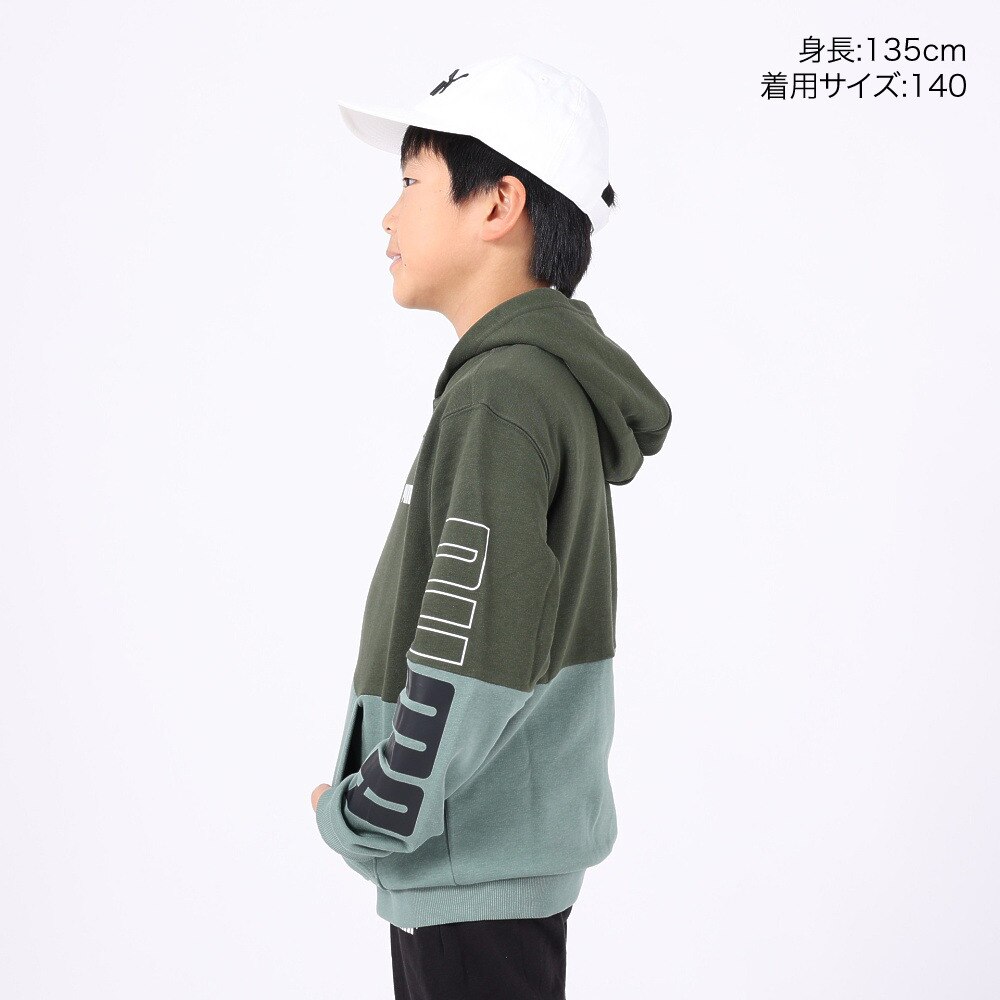 プーマ（PUMA）（キッズ）ジャージ キッズ ボーイズ POWER カラーブロック フーデッド 678571 31 GRN