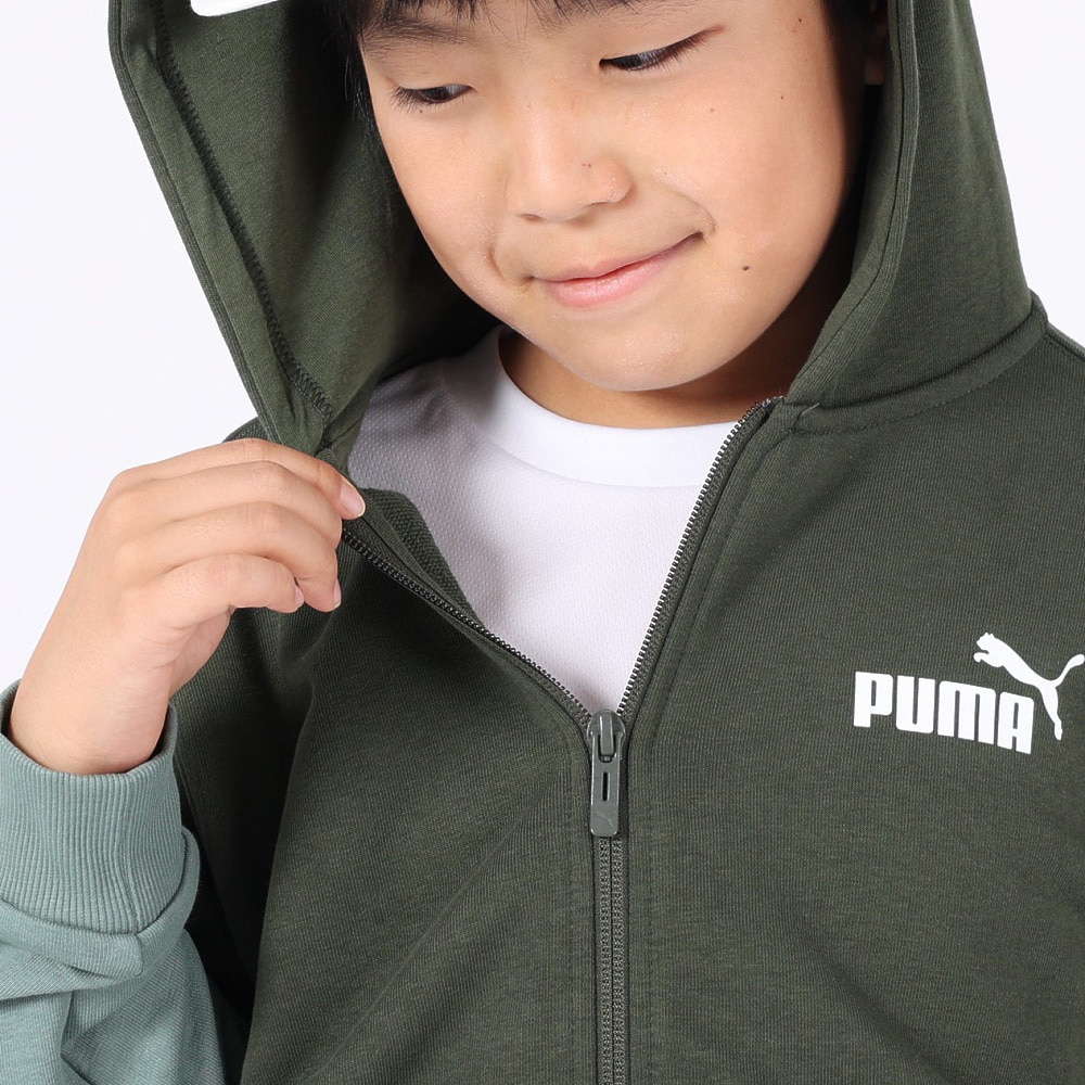 プーマ（PUMA）（キッズ）ジャージ キッズ ボーイズ POWER カラーブロック フーデッド 678571 31 GRN